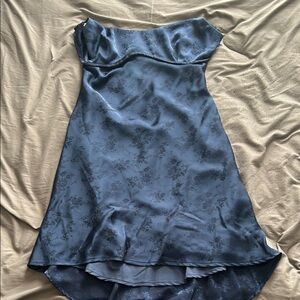 Elegant Blue Floral Dress